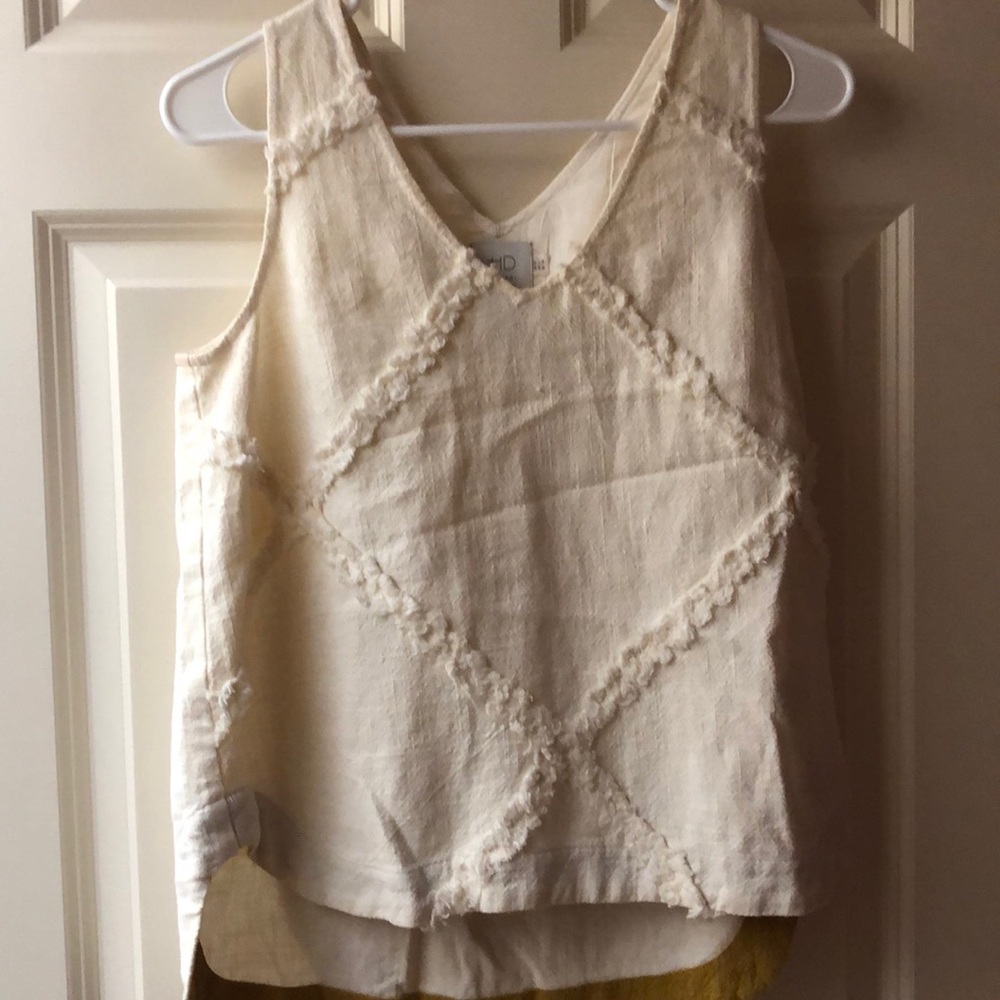Anthropologie Linen Top Blouse White / Cream